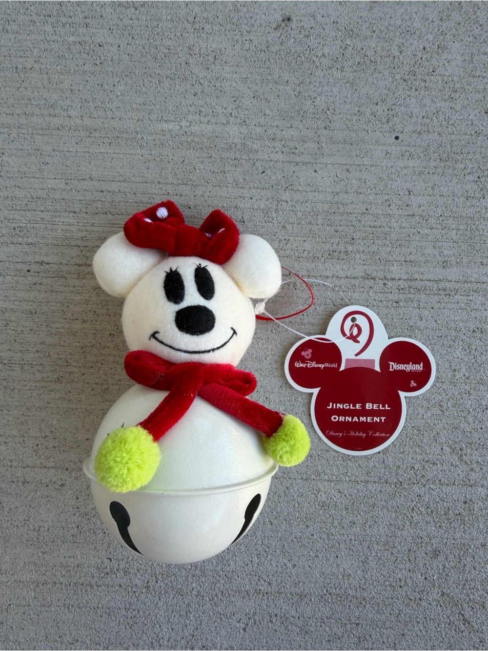 Disney Parks Minnie Mouse Jingle Bell Ornament Christmas Holiday Collection New